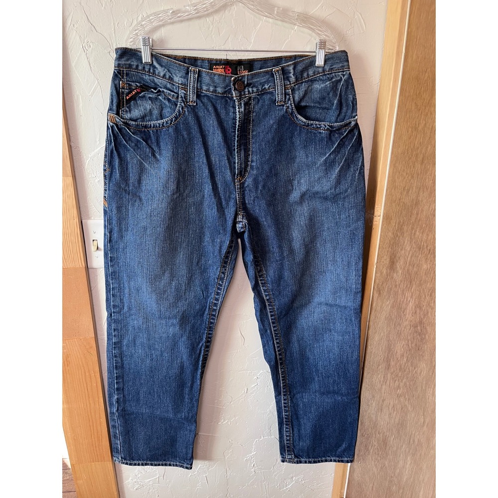 Ariat M3 Loose Fit‎ Work Jeans Men's 36x30 Blue Denim Cotton USA Fabric